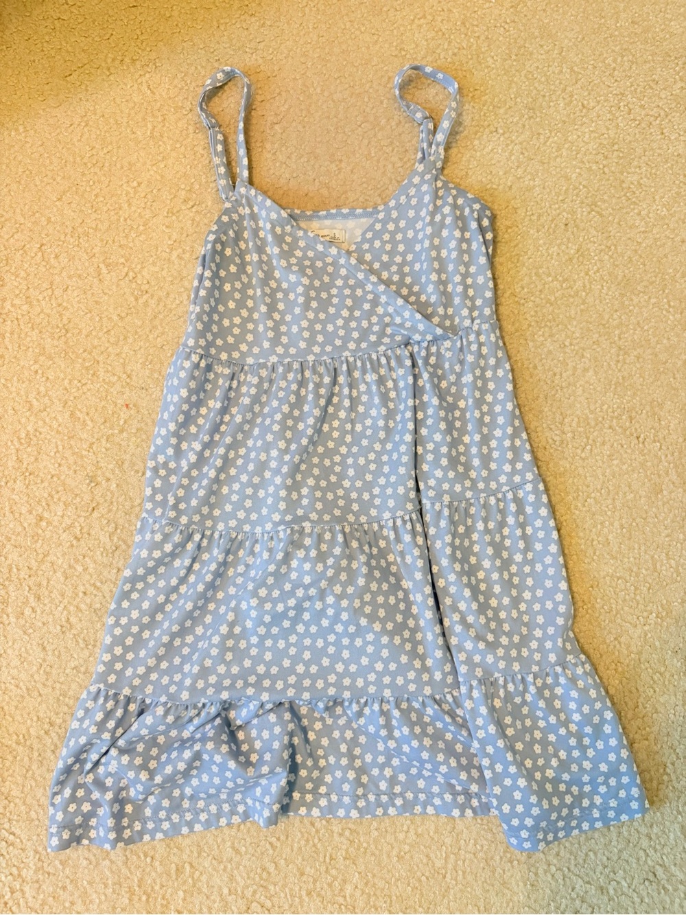 Hollister Light Blue Floral Tiered Sundress